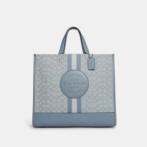 DEMPSEY TOTE 40 IN SIGNATURE JACQUARD WITH STRIPE AND COACH PATCH